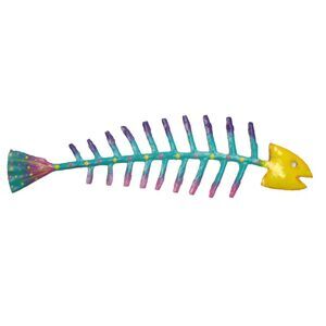 Handcrafted Tropical Fish Bones Haitian Metal Yellow